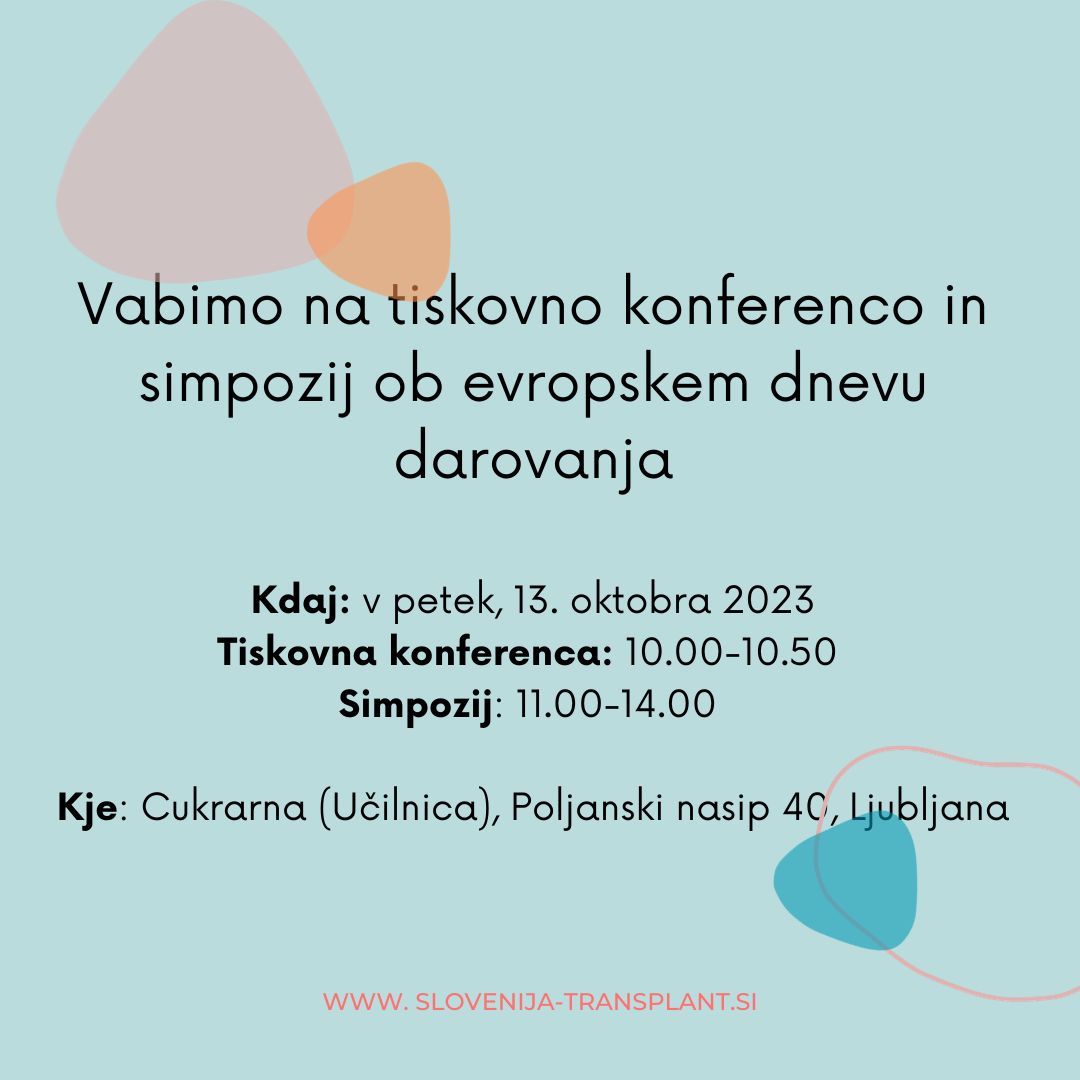 Vabilo, simpozij, tiskovna konferenca, evropski dan darovanja